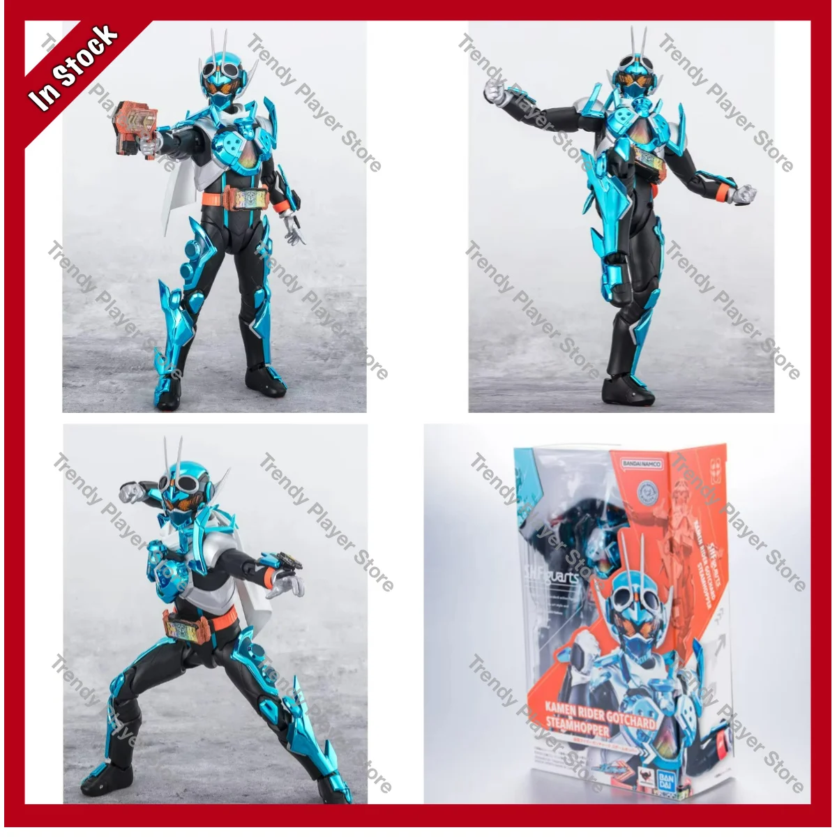 En stock BANDAI SHF Kamen Rider GOTCHARD Steam Locust, figura articulada de anime para colección
