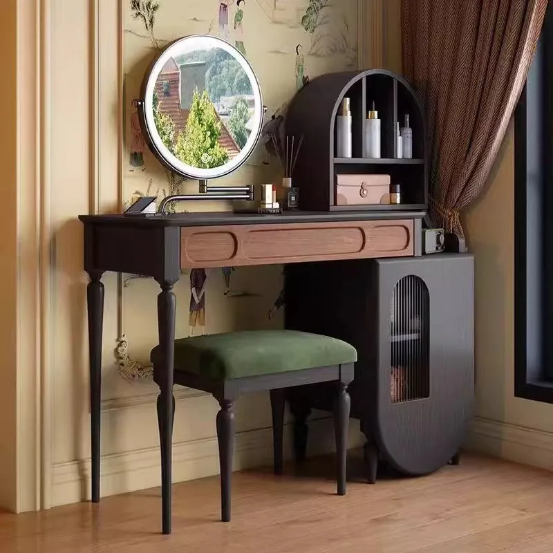 French antique princess house dresser small apartment retro multi-functional storage table