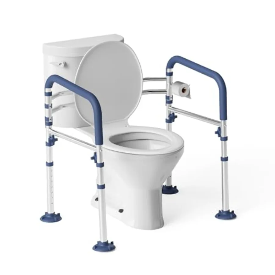 

Toilet Safety Rails for SeniorsHeight-Adjustable Toilet Frame Width-Adjustable Toilet Handles Toilet Rail Provides Support for