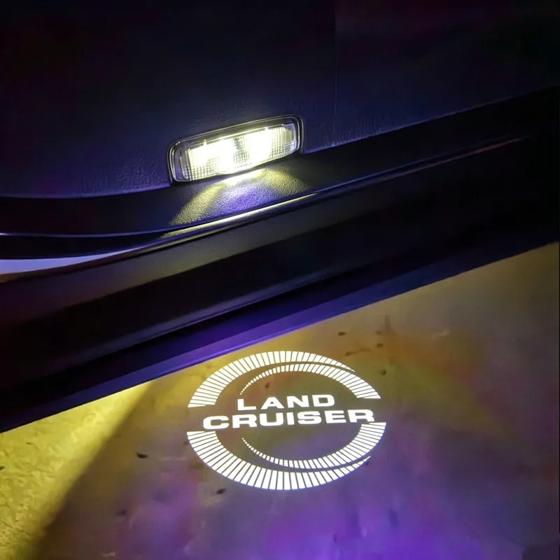

2Pcs LED Car Door Welcome Light Ghost Shadow Courtesy Lamp Projector Accessories For Land Cruiser LC300 200 Lc200 2007--2022