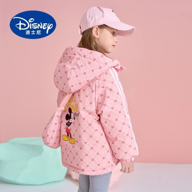 

Disney Kids Reversible Down Jacket 2025 | Convertible Crossbody Bag Pack, White Duck Feather Coat
