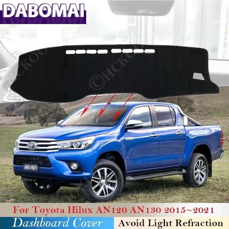 

Солнцезащитная подушка, нескользящие аксессуары, 2016 2017, чехол для приборной панели, коврик для приборной панели, коврик для Toyota Hilux AN120 AN130 2015 ~ 2021