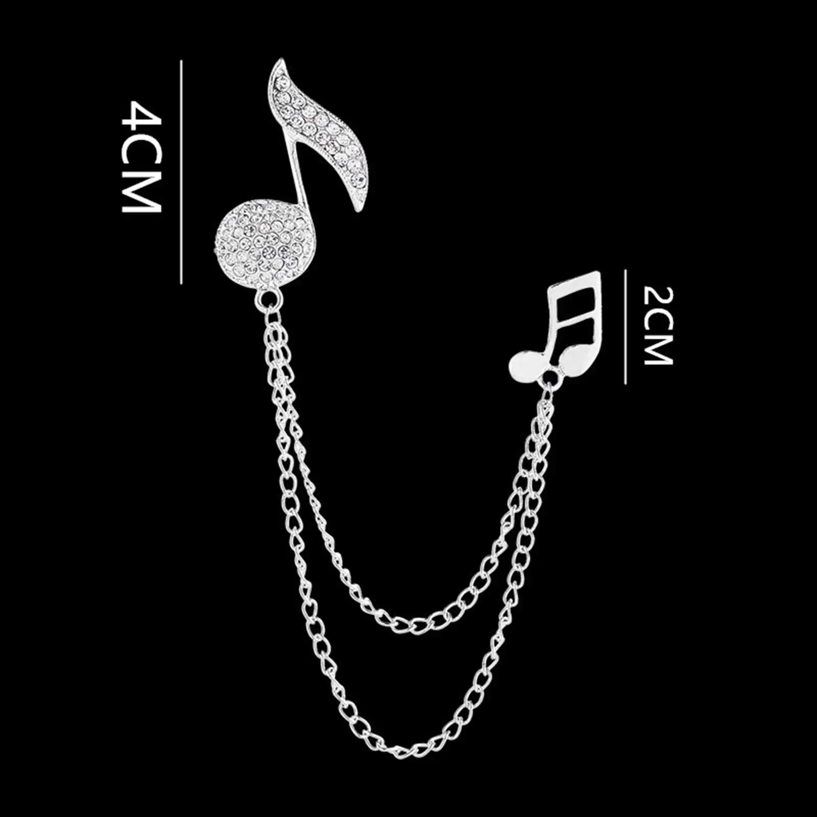 Modeschmuck Musiknote Brosche Stern Strass Anzug Revers Abzeichen für Männer Hochzeit Büro Geburtstagsgeschenk