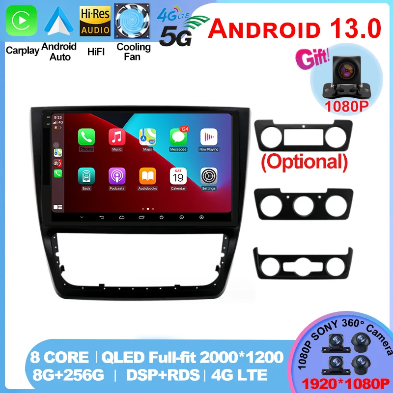 

for Skoda Yeti 5L 2009 2010 2011 2012 2013 2014 10 Inch 8-Core Android 13 Car Radio Stereo with Frame Auto Apple Carplay QLED