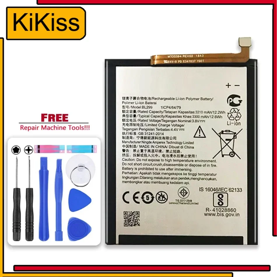 Kikiss BL299 3300Mah Battery For Lenovo Z5s Z5 S L78071 6.3 Inch Bateria Batteries