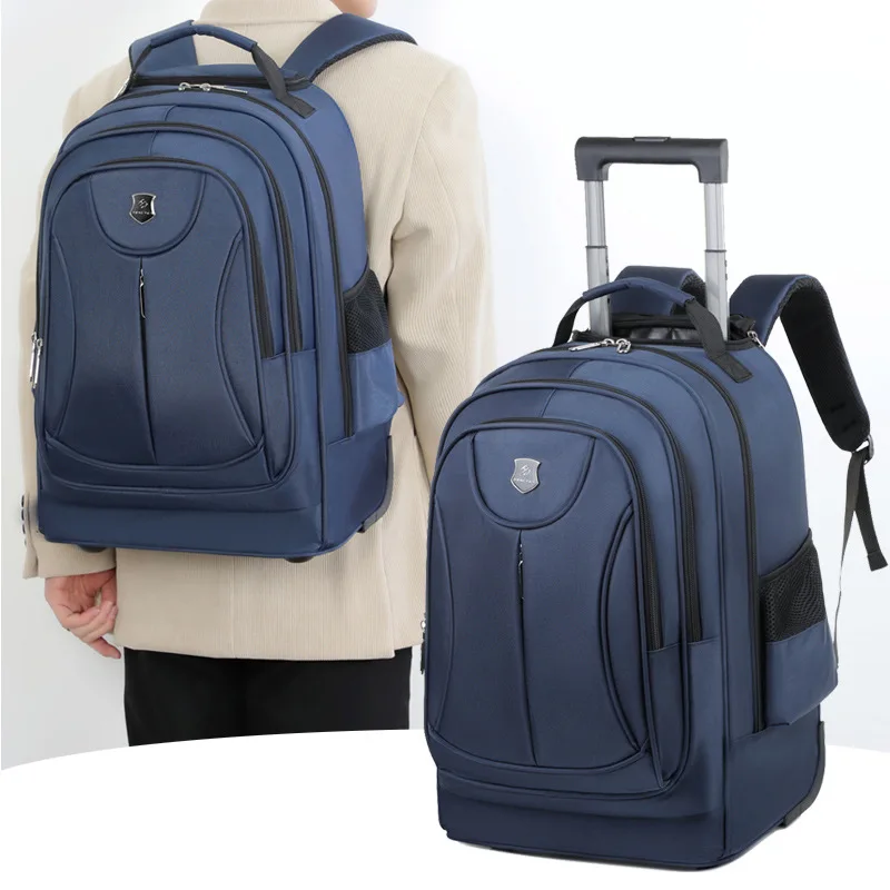 2026 Multi Functional Business Oxford Waterproof Travel Backpack Rolling Wheel Laptop Backpack Trolley Backpacks 20-39L Capacity