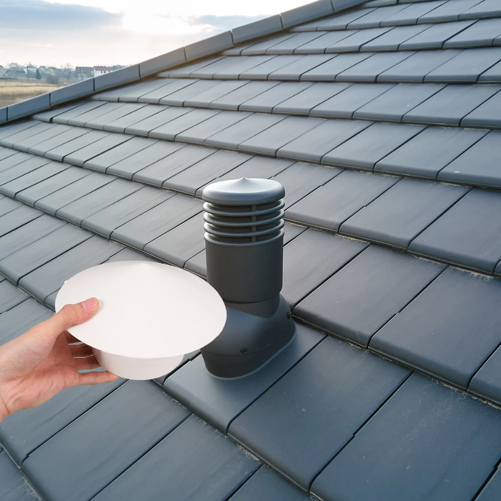 Chimney Cap Plastic Weatherproof Rainproof Cover For Roof Vent Flue Outdoor Fireplace Chimney Vent Cap For Home