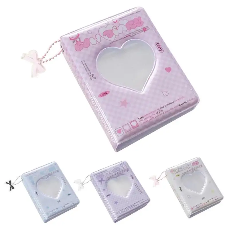 Kpop Photocard Holder Book 40 Pockets Love Heart Hollow Photo Card Holder Trendy Waterproof Photo Album For Collecting Idol