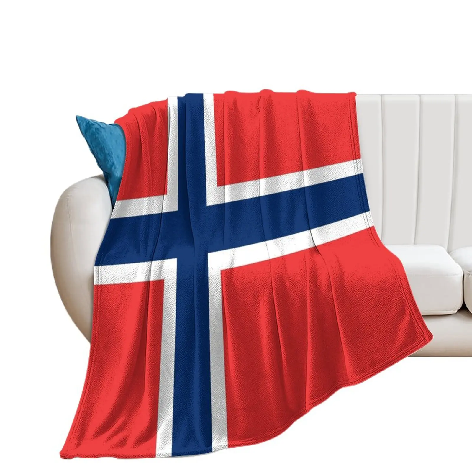 Norwegian Flag Throw Blanket Kid'S Quilt Plaid on the sofa Blankets