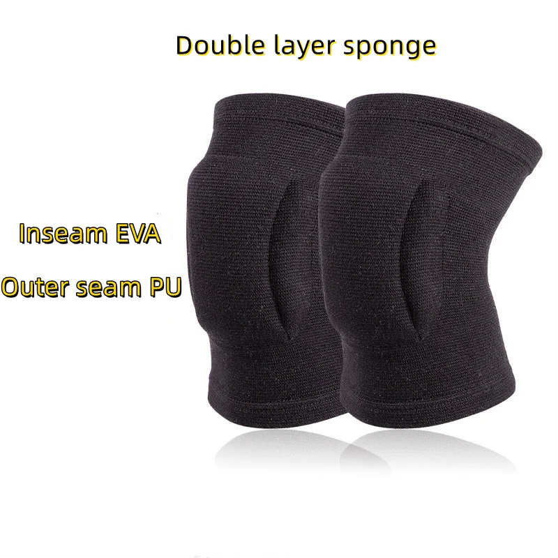 1 Pair Thickened EVA Sponge Sports Knee Pads Breathable Pressing Outdoors Sweatproof Protective Knee Volleyball Dance Knee Pads