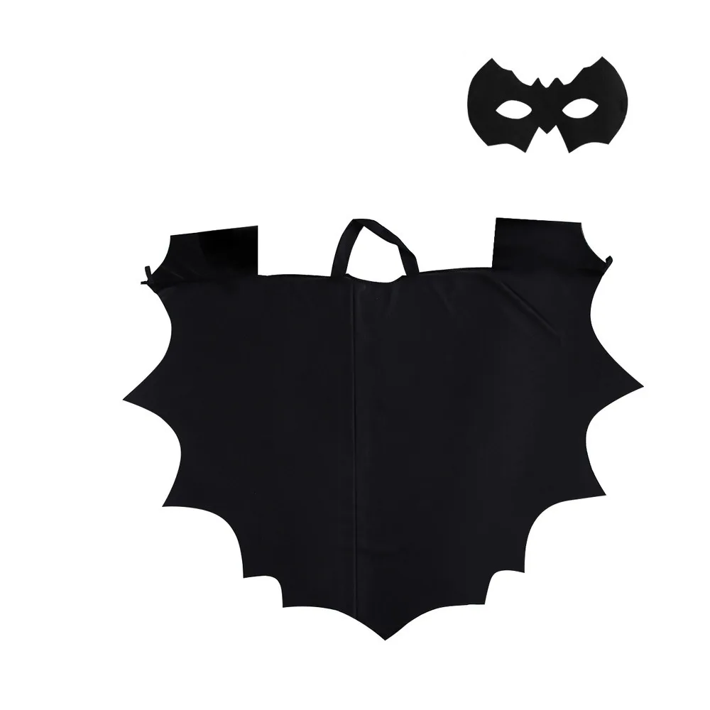 

Fun Black Cloak Halloween Bat Cloak Set Trick or Treat Non-woven Bat Wing Cape Eye Mask Children's Party Costume Halloween Party