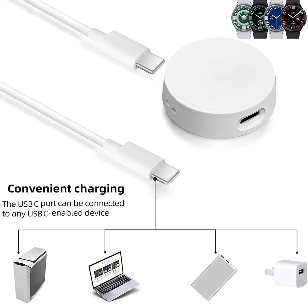 Nouveau chargeur magnétique sans fil Portable pour Samsung Watch 7 chargeur Type C Port Dock charge pour Galaxy Watch 7 6 5 4 3 chargeur