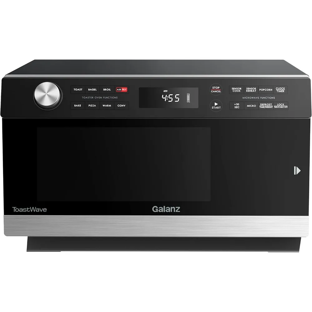 Toaster Oven, Air Fryer, 1000W,1.2 Cu.Ft, LCD Display, Cook, Sensor Reheat, Stainless Steel