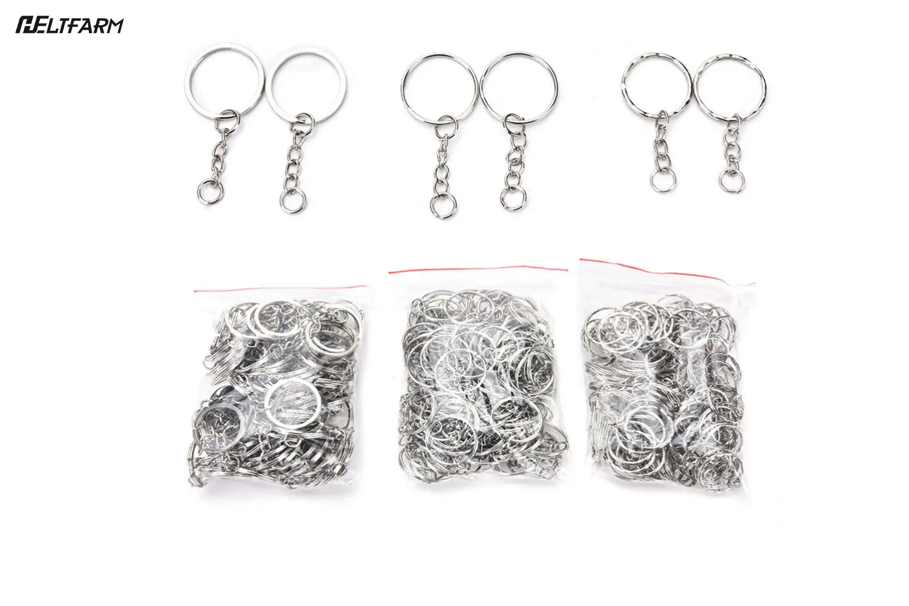 

100 Pcs/Set Silvery Key Chains Stainless Alloy Circle DIY 25mm Keyrings Jewelry Keychain Key Ring Jewelry Keychain Key Ring