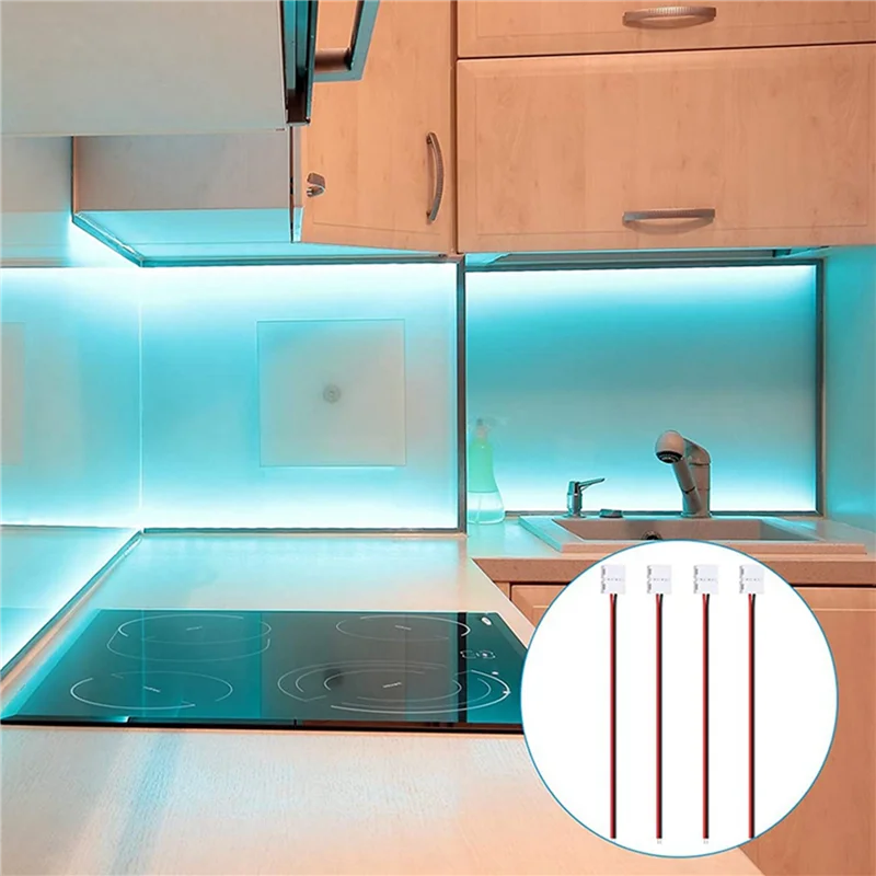 ABUP-144Pcs 8Mm 2 Pin LED Strip Light Connector For 8 Mm Wide Flexible SMD 3528 2835 Single Color LED Strip Lights Solderless