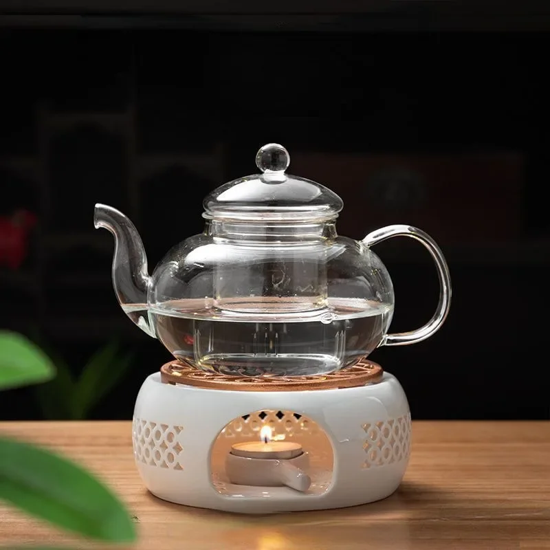 Ceramic Teapot Warmer Holder Base Tea Warmer Insulation Base Tea Coffee Water Warmer Candle Heating Base Holder Teaware