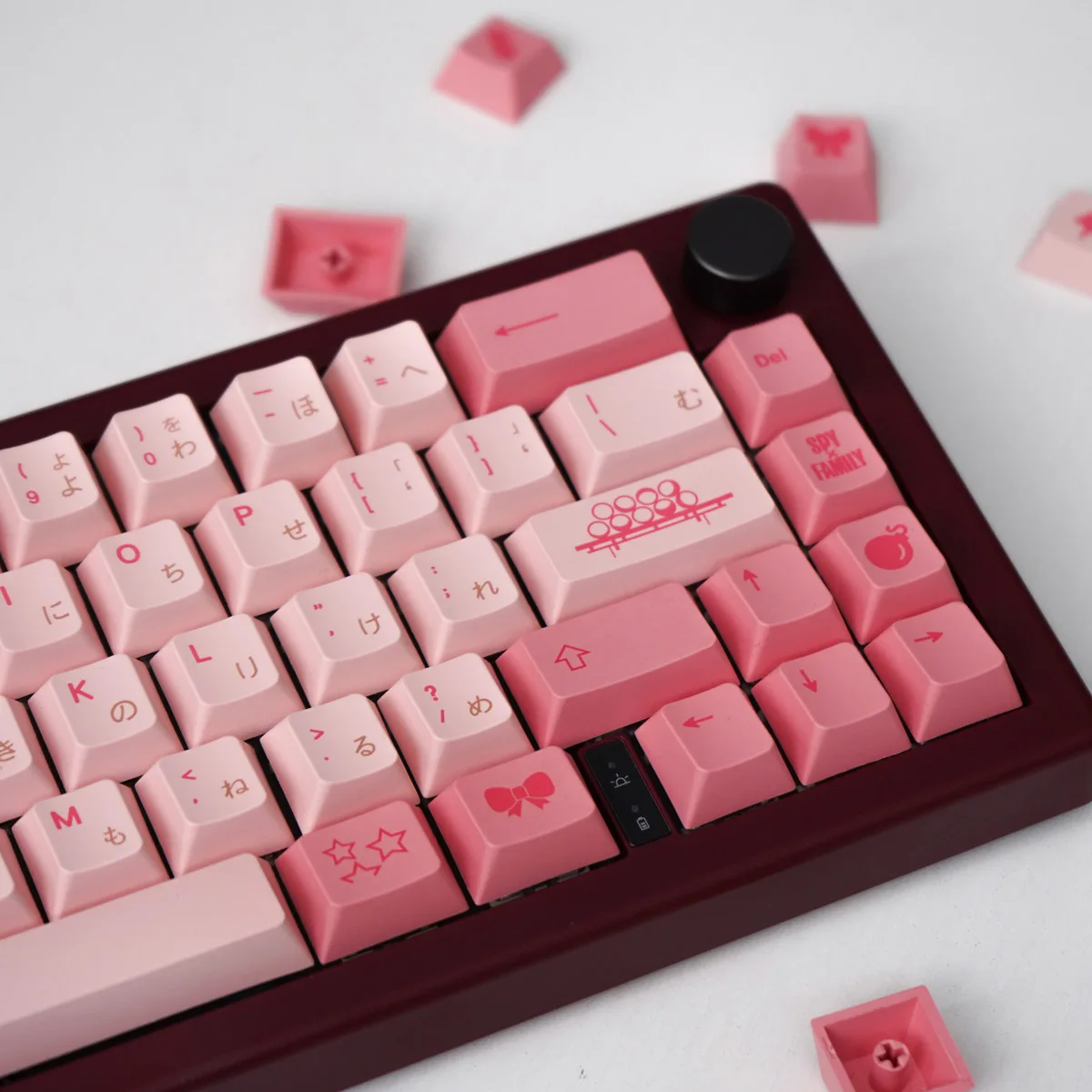 

Ania Theme Mechanical Keyboard Cherry Keycaps 143 Keys PBT Thermal Sublimation for 60/84/98/108 Mechanical Keyboards