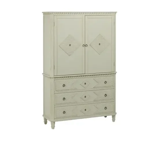 Assemble wooden furniture bedroom custom minimalist wardrobe closets 2 Doors 3 Drawers Sage Green