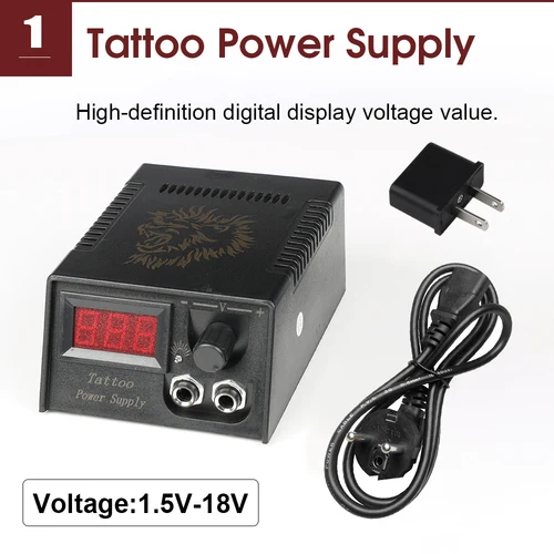 Imagen 2 del producto Fuente de alimentación para tatuaje, pantalla LCD Dual Digital para máquina de tatuaje, pluma, maquillaje permanente, fuente de tatuaje para cable de Clip de Pedal