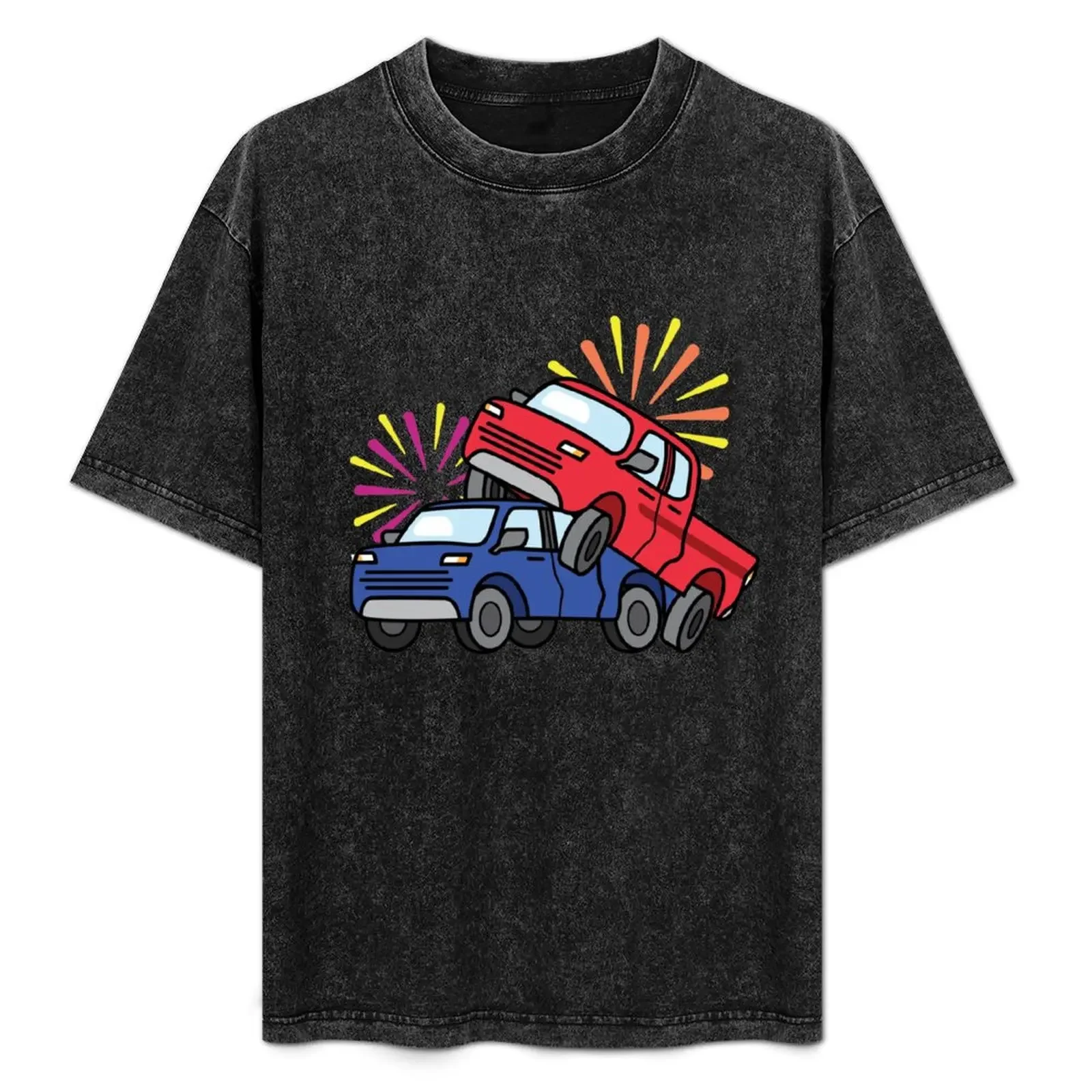 

Two Trucks T-Shirt anime stuff graphic shirts heavyweights men t shirt