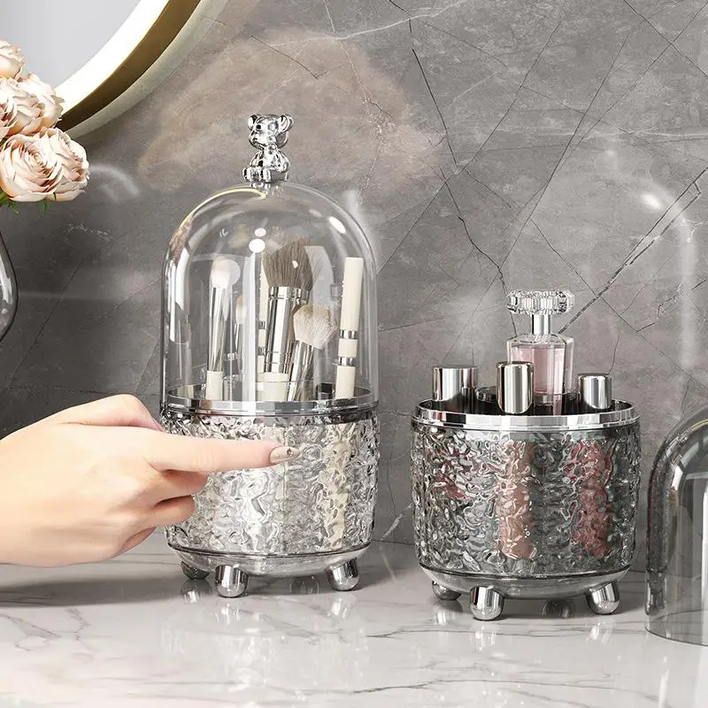 

Transparent Acrylic Cosmetic Storage Box Rotating Desktop eup Desk Skincare Products Perfume Organizer Ra Plastic Material