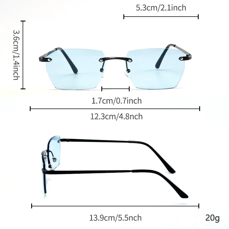 1 قطعة نظارات الموضة الرجالية الجديدة المعدنية المربعة بدون إطار أنيقة ريترو عادية متعددة الاستخدامات للرجال ديكور مناسبة للاستخدام اليومي في الهواء الطلق