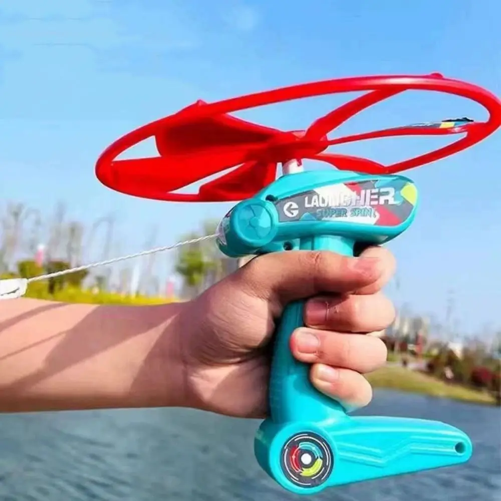 Lançador girador puxar voando ripcord atmosfera rotativa prop ripcord céu rotação brinquedos educativos dos desenhos animados libélula