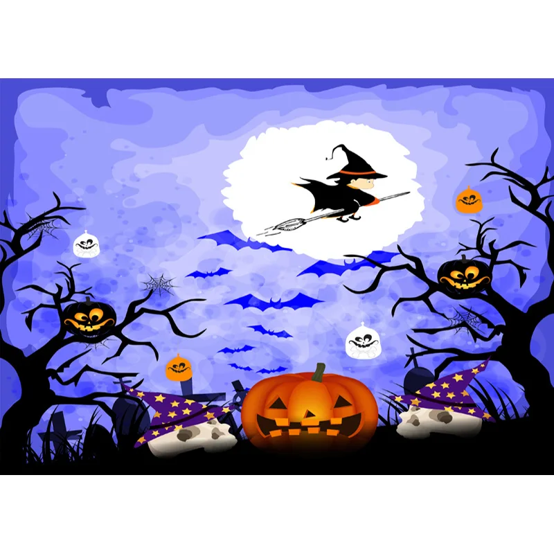 Halloween Backdrop Tombstone Castle Pumpkin Lantern Moon Baby Portrait Photography Background For Photo Studio Props 1911CXZM-57