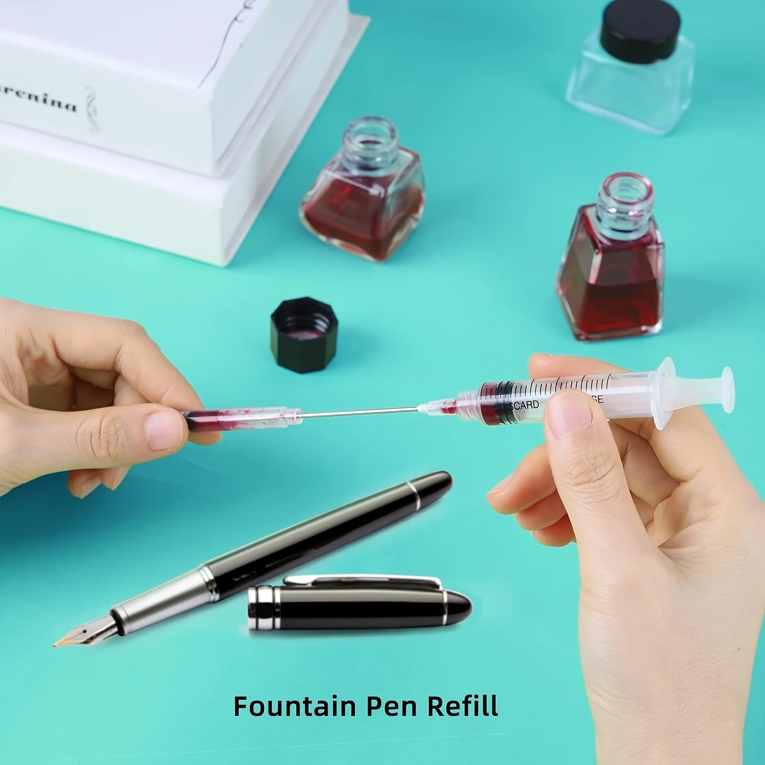 Premium Ink Syringe with Blunt Needle Tip and Luer Lock Suitable for Fountain Pen Refill