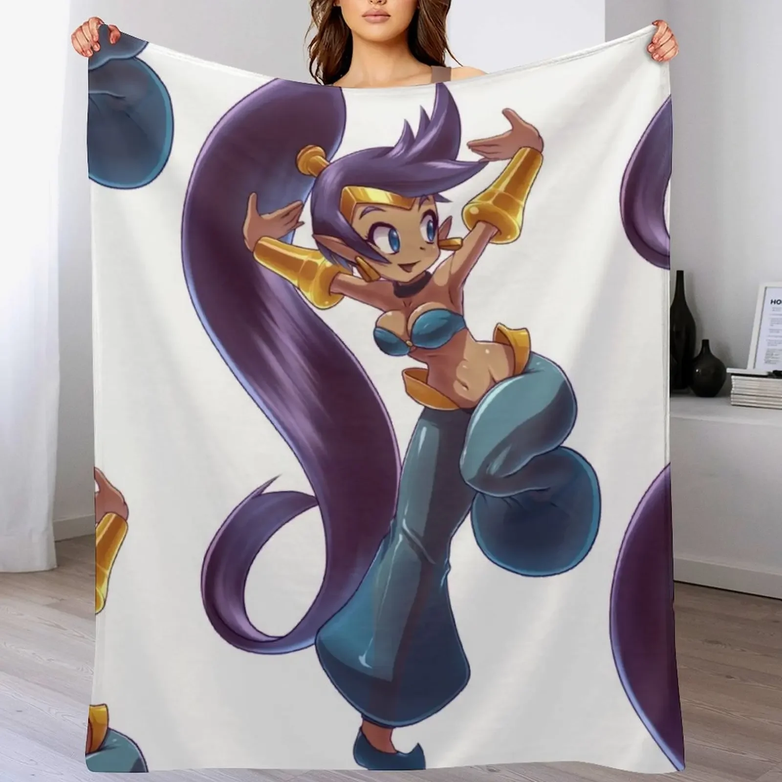 Shantae dancer - blue Throw Blanket Vintage Sofa for sofa Blankets