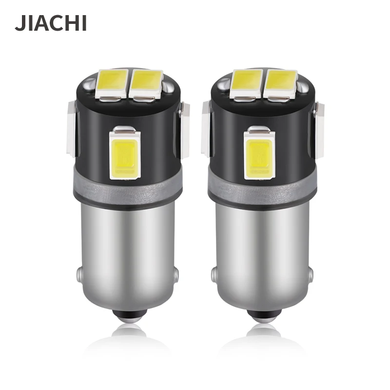 JIACHI 100PCS H6W T11 T4W W6W Auto Car BA9S Led Light Accessories Interior Bulbs 5630Chip 6SMD Side Lamp Cool White 12V With Len