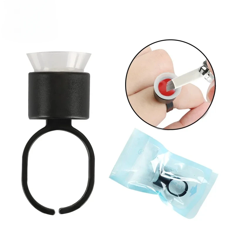 10pcs Tattoo Sponge Ink Cup Finger Ring Microblading Pigment Ink Rings Sponge Cups PMU Tattoo Acceesories Individually Package