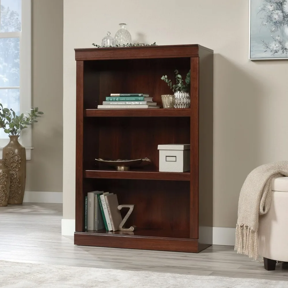 

45-inch Tall Three-tier Bookshelf, Cherry Wood Color