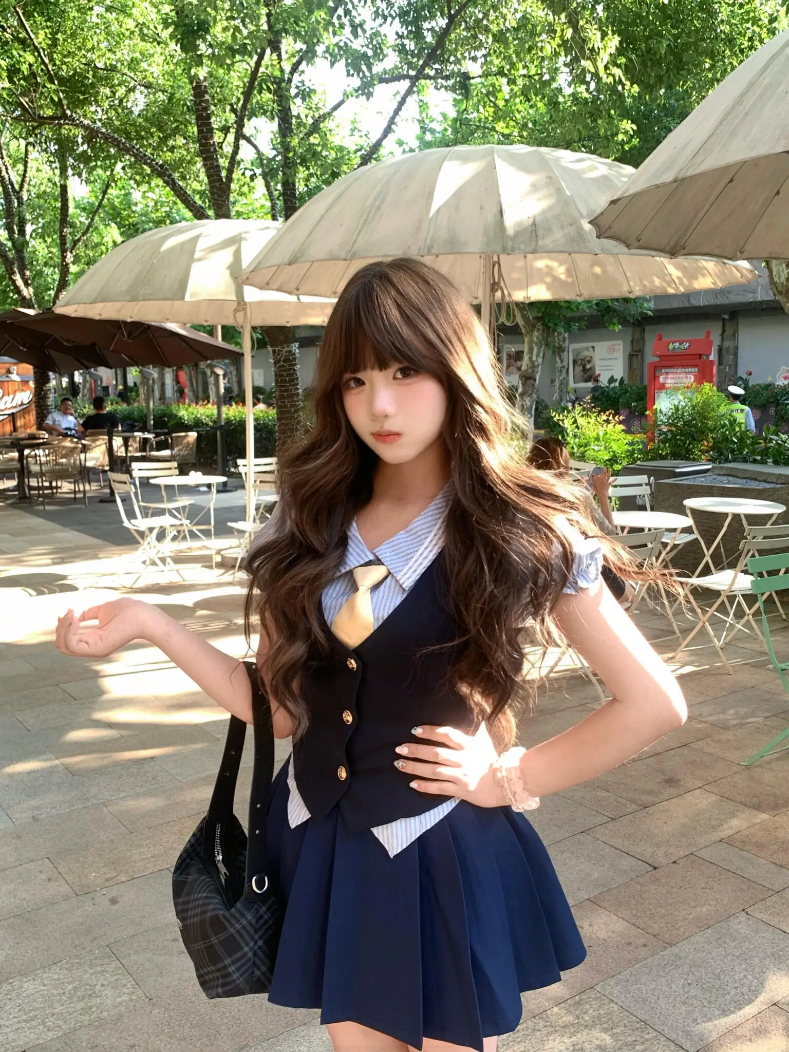 

Korean Sle College Faion Bubble Sve irt Slim Fit High Waist Skirt Tee Piece Set Women's Summer orm Jk Vest