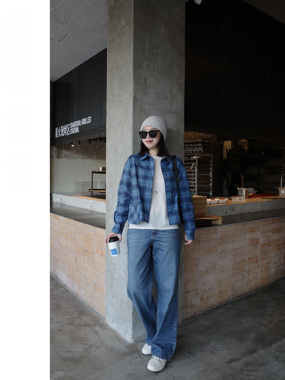 

LUNAIF Upgraded Small Joy Traditional Method Color Woven Organic Cotton Flocking Plaid Short Shirt Skin-friendly Breathable