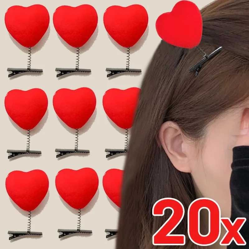 3D Heart Shaped Hair Clips Women Girl Red Cute Duckbill Clips Daily Dating Funny Hairpins Party Accessories Valentine's Day Gift