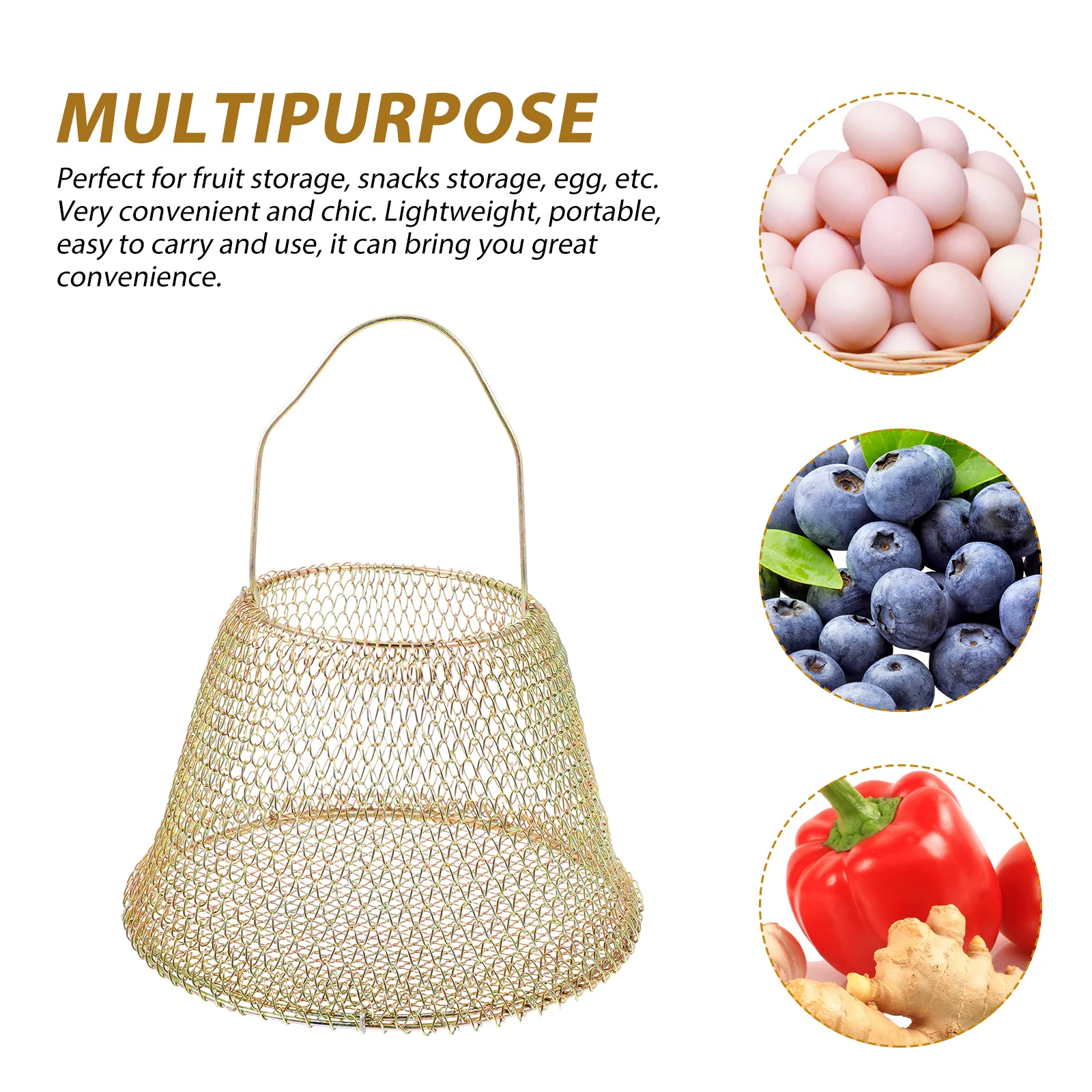 

Portable Egg Foldable Vegetable Storage Basket Lightweight Fruit Basket Household Use Multipurpose Organizer For Eggs
