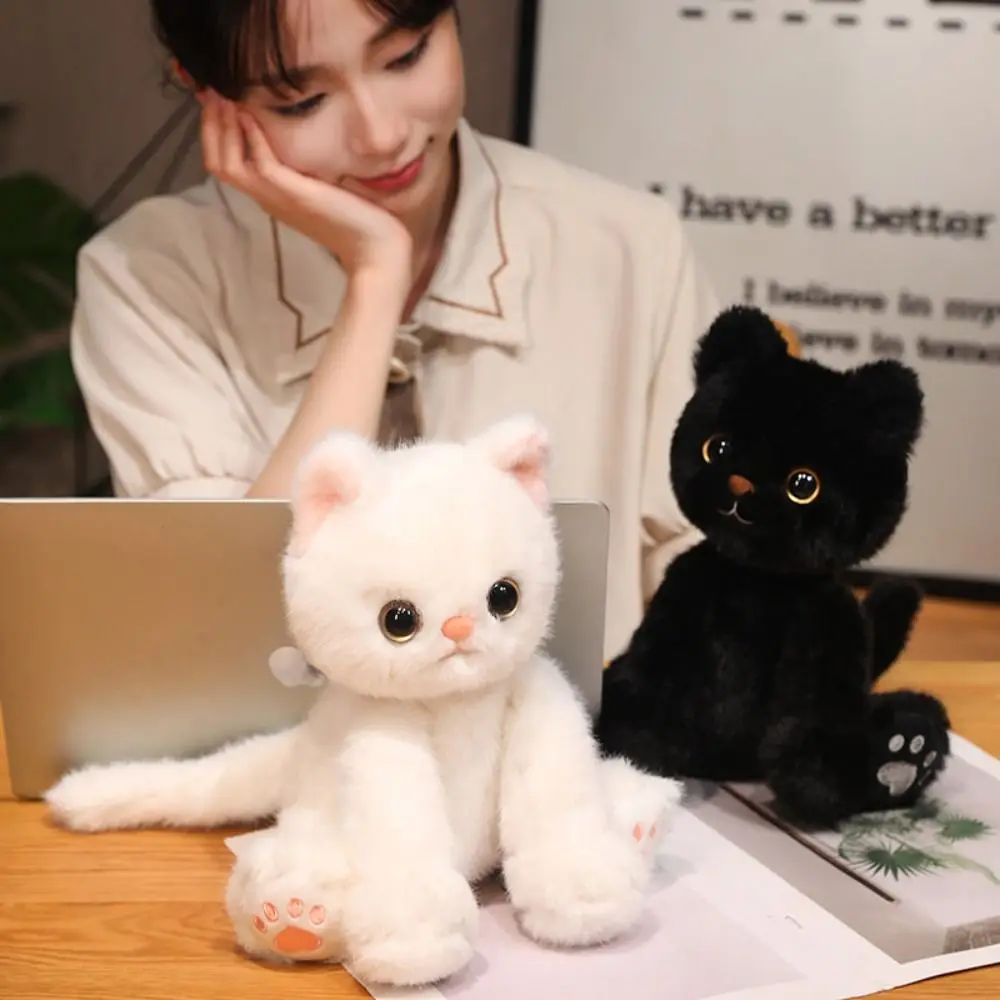 

Doll Toys Sitting Cat Plush Toy Thick Paw Fluffy Cute Animal Plush Doll Stuffed Lovely Soft Cat Plush Pillow Easter Gifts