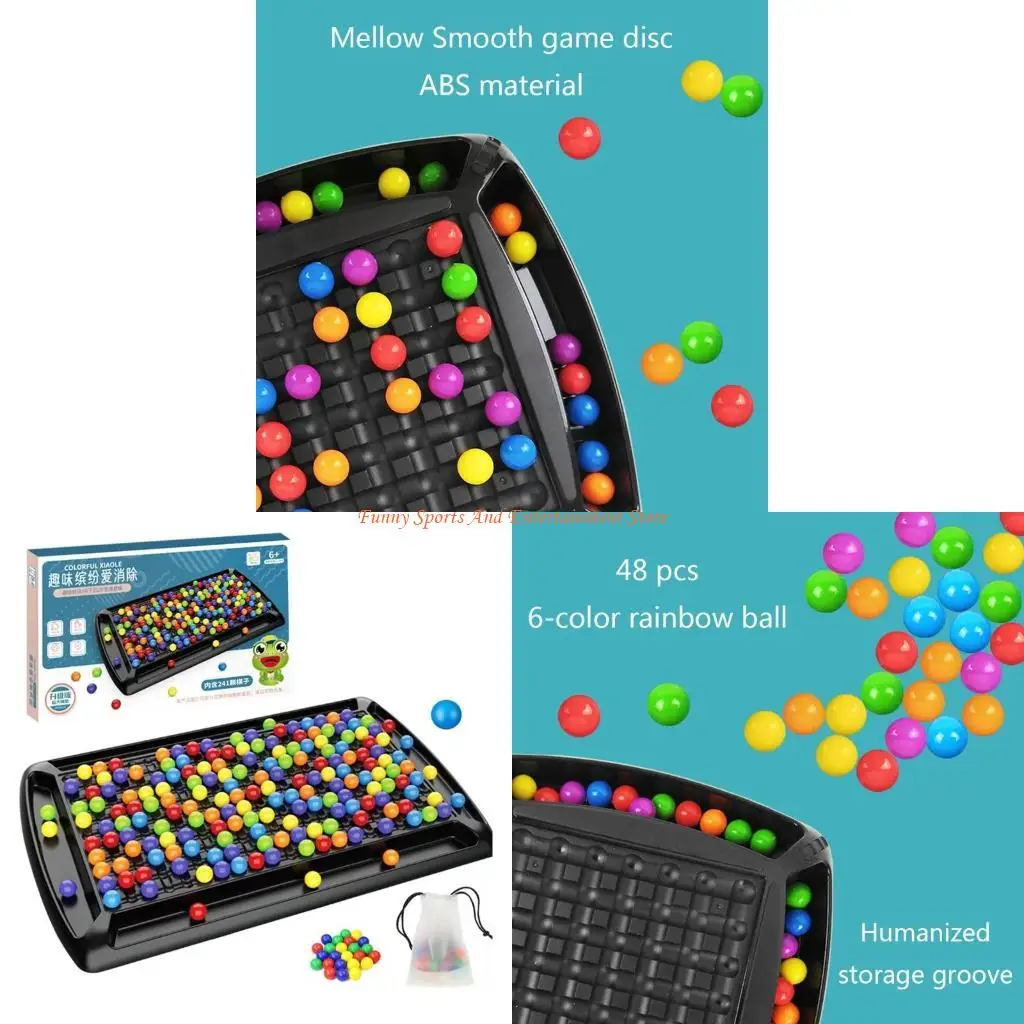 

C4DE Board Matching Game Fun Board Game Дети образовательная игрушка Rainbow Bead Go Set Game