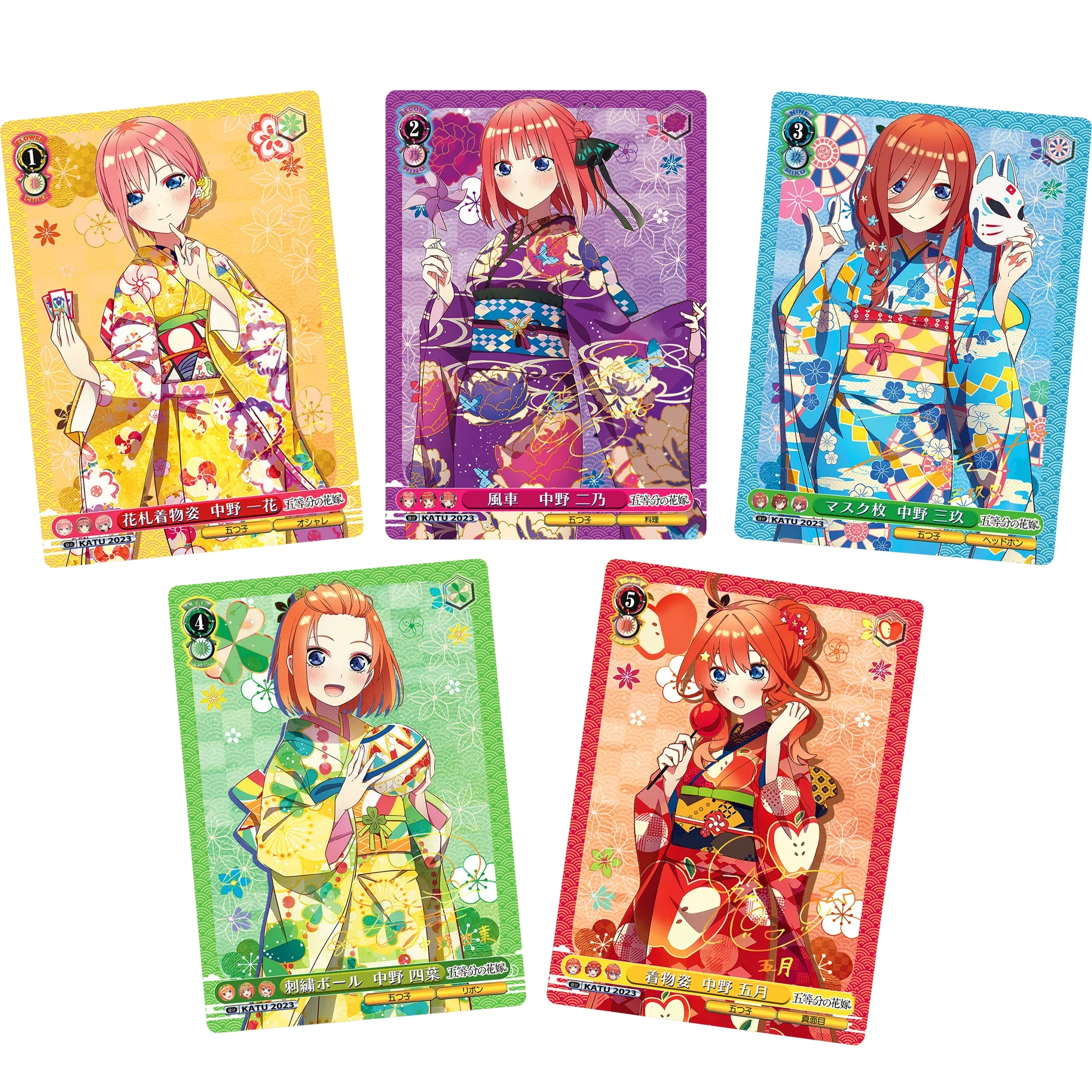 

5Pcs/set The Quintessential Quintuplets Flash Cards Nakano Ichika Nakano Miku Classic Game Anime Collection Cards Gift Toys