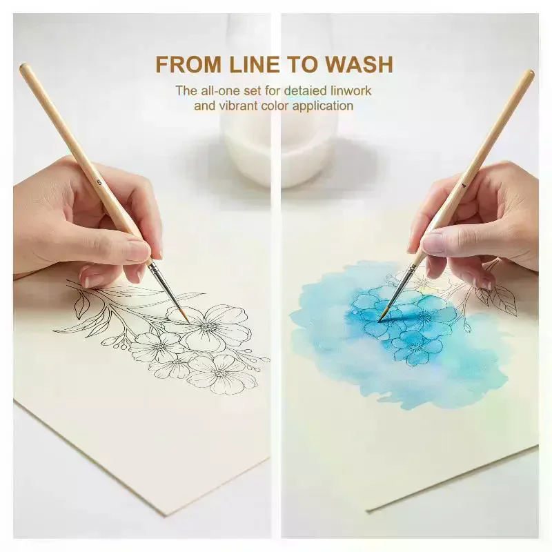 11Pcs Detail Brush Set Triangle Handle Micro Brush Acrylic Painting Art Brush Model Oil Painting Digital Painting Set