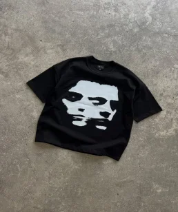 

Retro punk style niche personalized printed cotton black round neck T-shirt Y2K summer casual street couple short-sleeved top