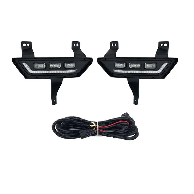 LED Daytime Running Light DRL Car Fog Lamps Turn Signals For GWM Great Wall POER 2019-2022 Car Accessories