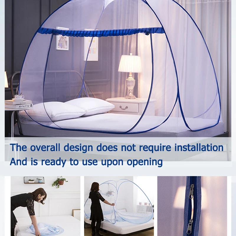 

Mongolian Mosquito Net Portable No Installation Foldable Household Anti-fall Encryption Ventilation Insect Tent Protection Bed