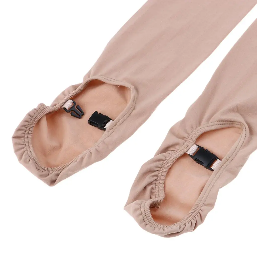 Compression Skating Tights Velvet Fabric Buckled Overboots Artistic Skating Leggings for Winter Ice Skating Activities