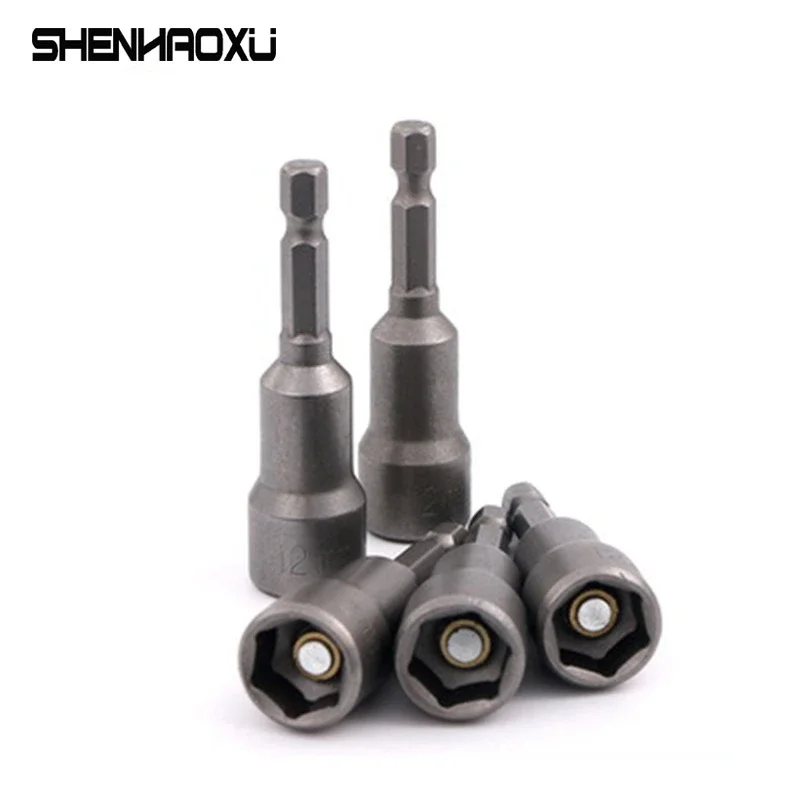 6mm~19mm 1pcs Power Nut Driver Set Magnetic Standard Socket Wrench 65mm 1/4