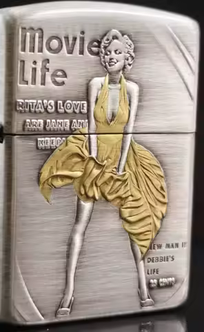 LXF inlay tech double 3D relief funny lady movie star oil lighter art collect