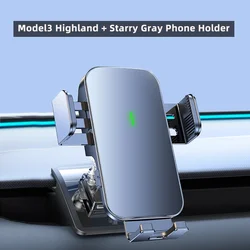 for Tesla Model3 Highland Model Y 2019-2024 Car Phone Holder Mount Solar automatic clamping Car Phone Support Frame Accessories