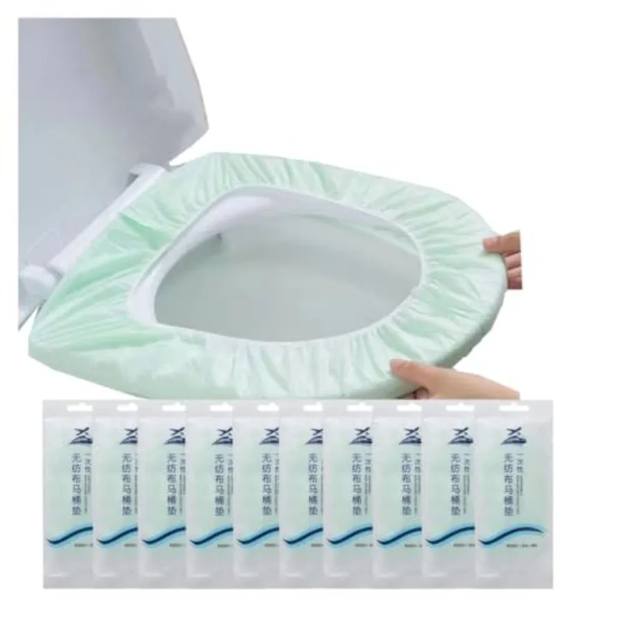 

Disposable Non-woven Toilet Seat Mat 2 Layer Water Proof Toilet Cover Portable Travel Hotel Toilet Seat Pad 10 Pieces