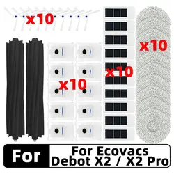 Compatible For Ecovacs X2 / X2 Pro/ Debot X2 omni Rubber Brush Parts Consumables Accessories Side Brush Hepa Filter Mop Dust Bag